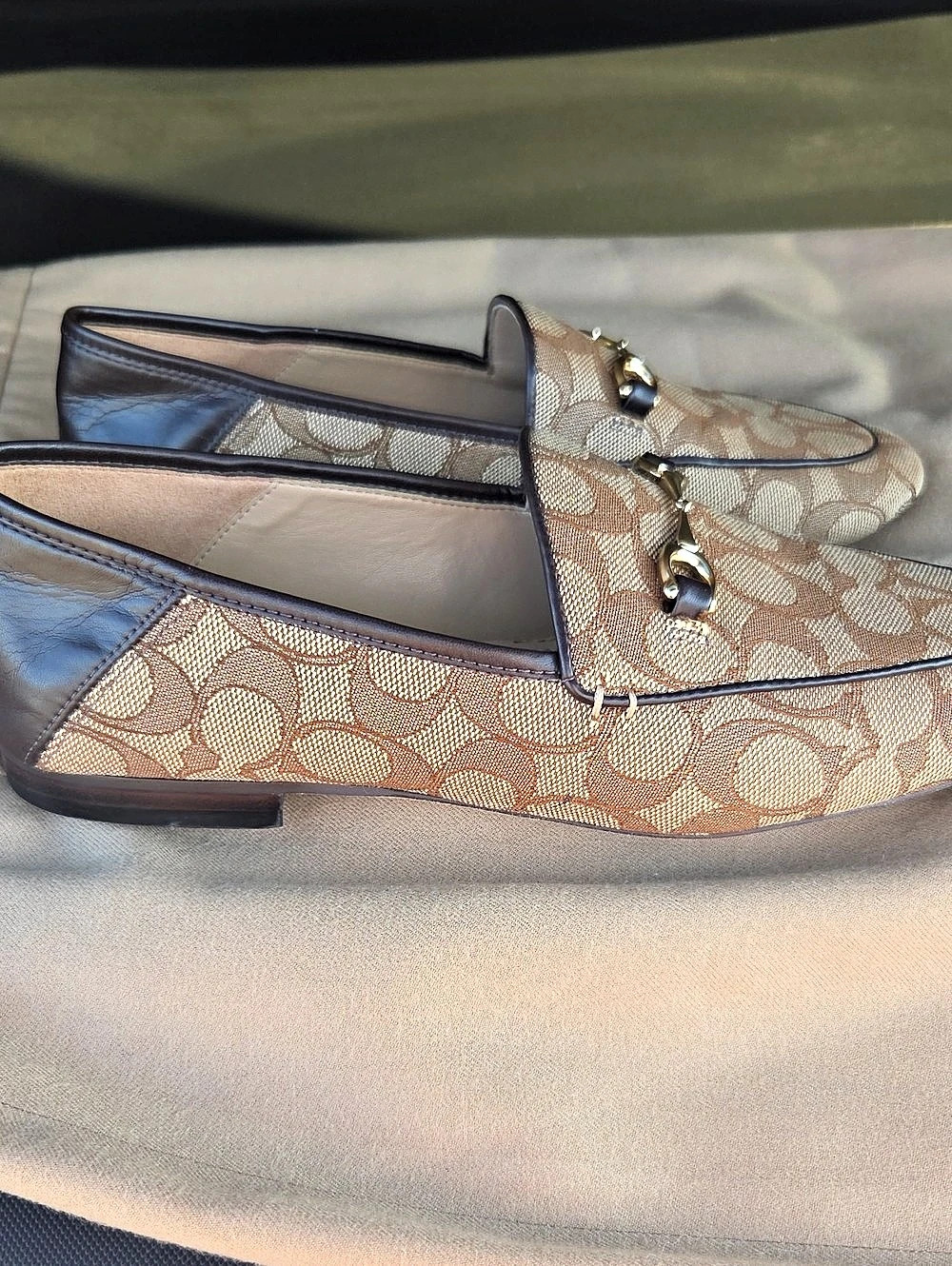 Coach Horsebit Loafers Brown & Beige US 8.5